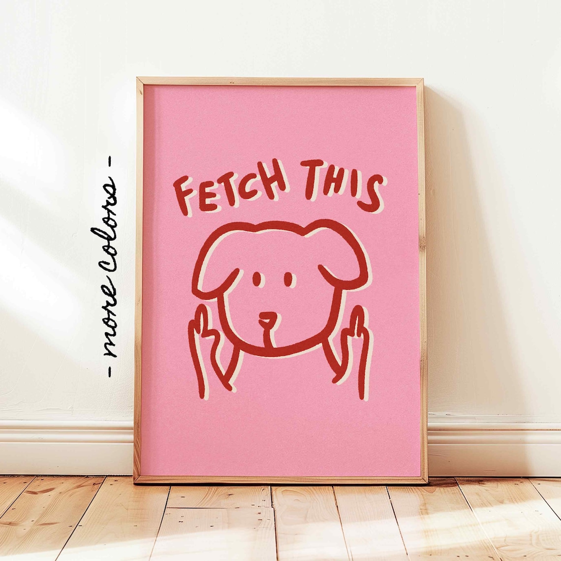 Fetch This Dog Print, Funny Preppy Dog Poster