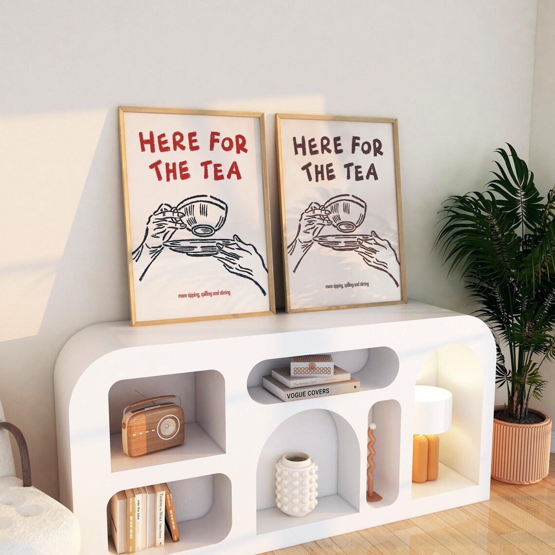 Here For The Tea Vintage Tea Cup Art Print - Image 2