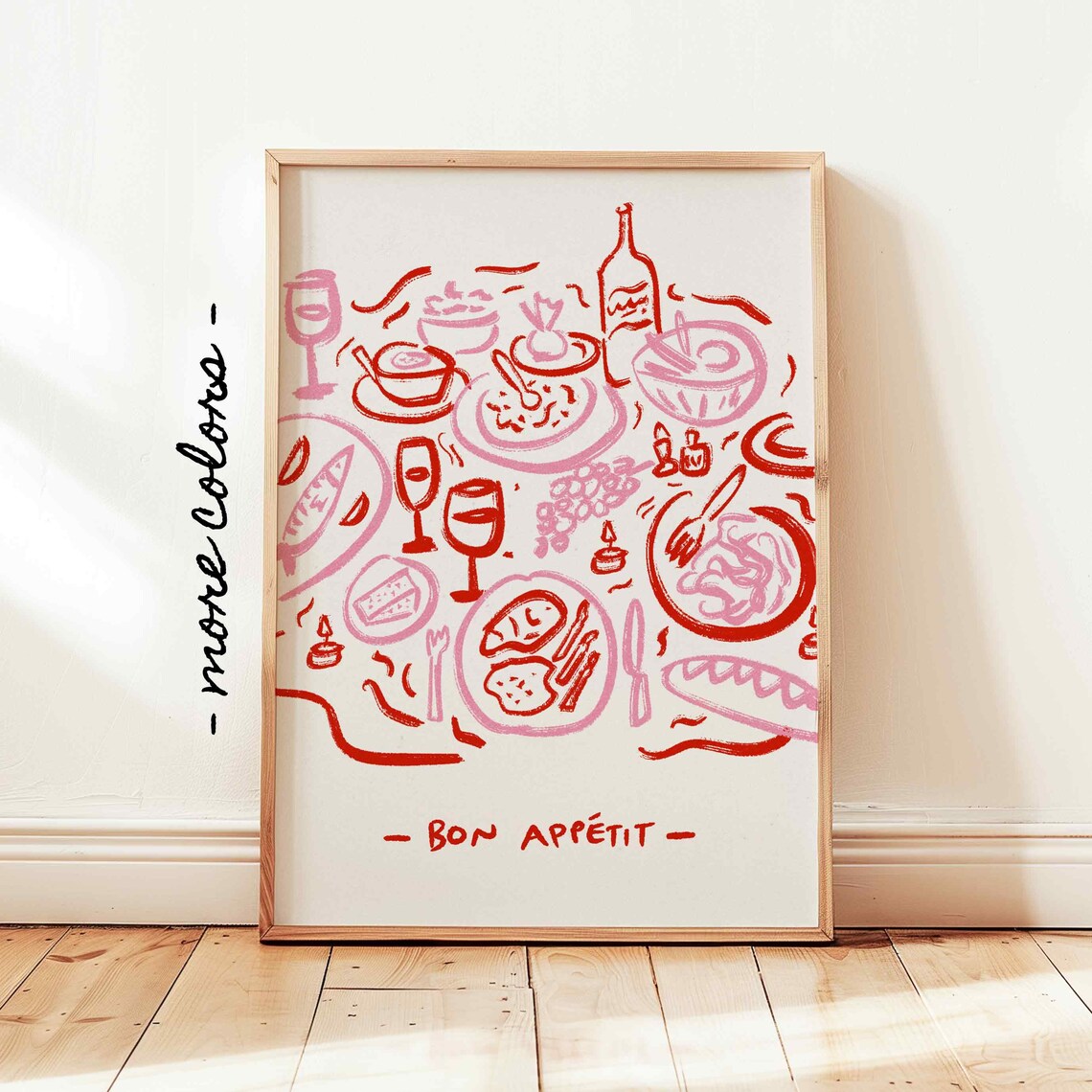 Bon Appetit French Kitchen Sketch Art Print