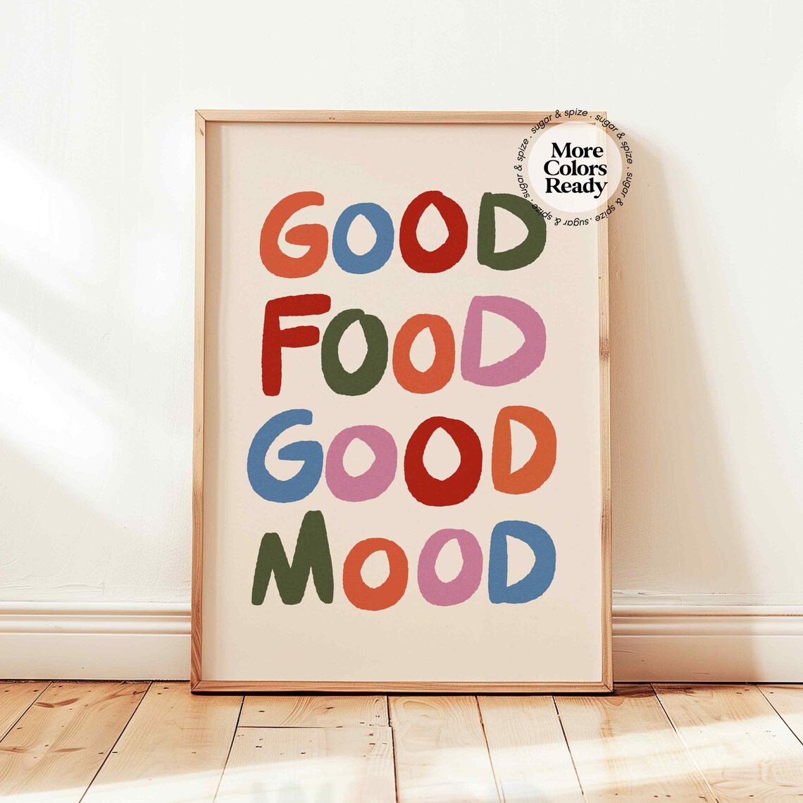 Good Food Good Mood Retro Kitchen Art Print