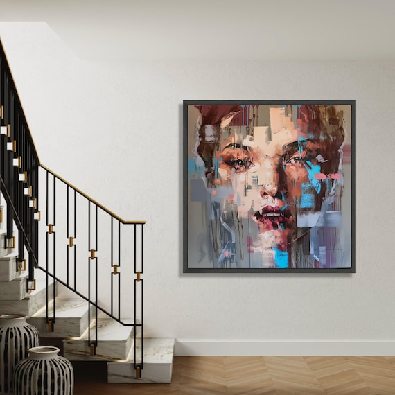 Abstract Woman Face Modern Expressionist Painting Art Poster