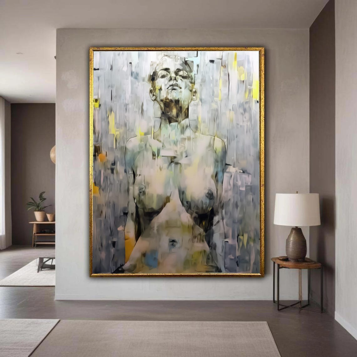 Abstract Female Form Canvas Modern Figurative Art Nude Wall Contemporary Expressionist Home Decor Gift