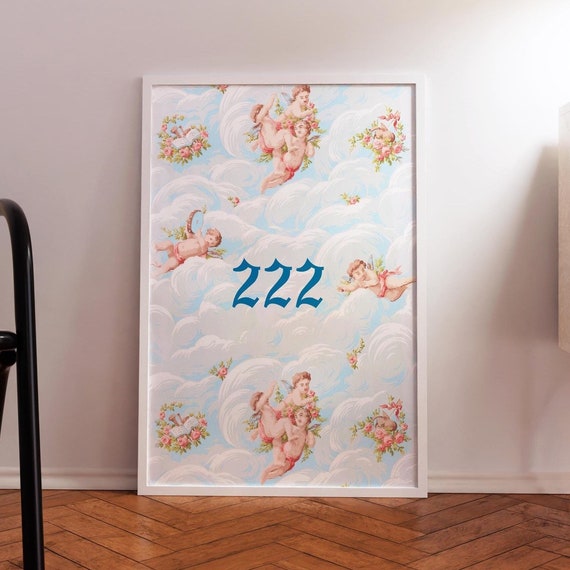 Angel Number Wall Art 222 Positive Energy Poster Spiritual Art Angel Energy Poster Affirmation Prints Wall Art