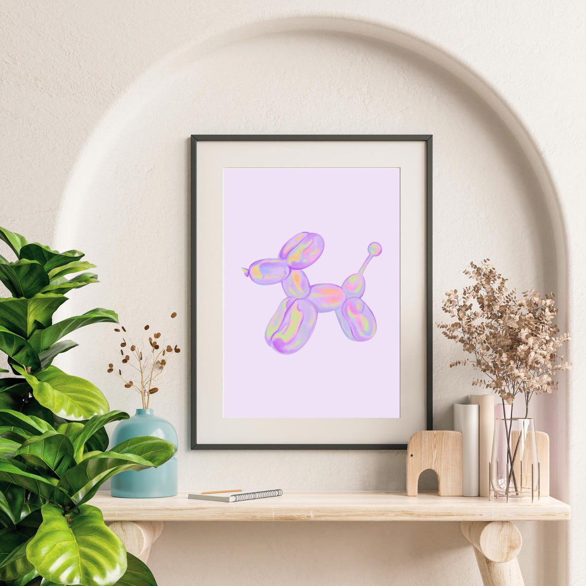 Lilac Balloon Dog Poster Lavender Trendy Art Purple Balloon Dog Funky Room Decor Violet Preppy Print Teen Girl Dorm Retro Y2k Dopamine Art - Image 5