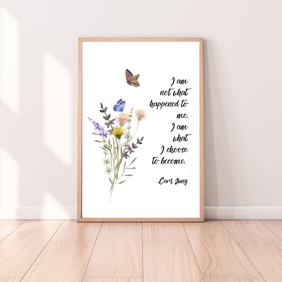 Carl Jung I Am What I Choose To Become Wildflower Quote Wall Poster - Image 3