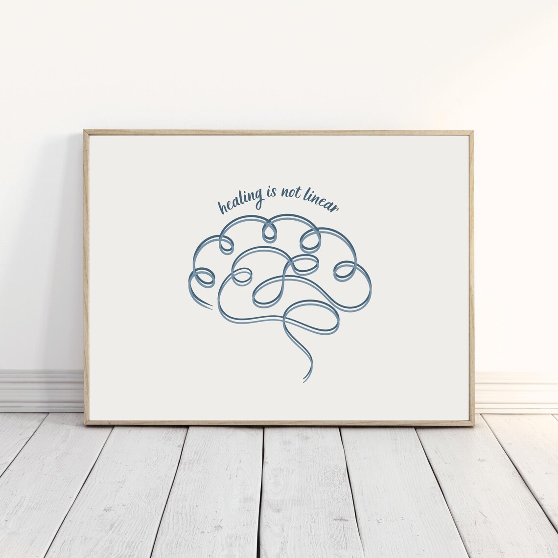 Healing Is Not Linear Brain Line Art Mental Health Awareness Poster - Image 6