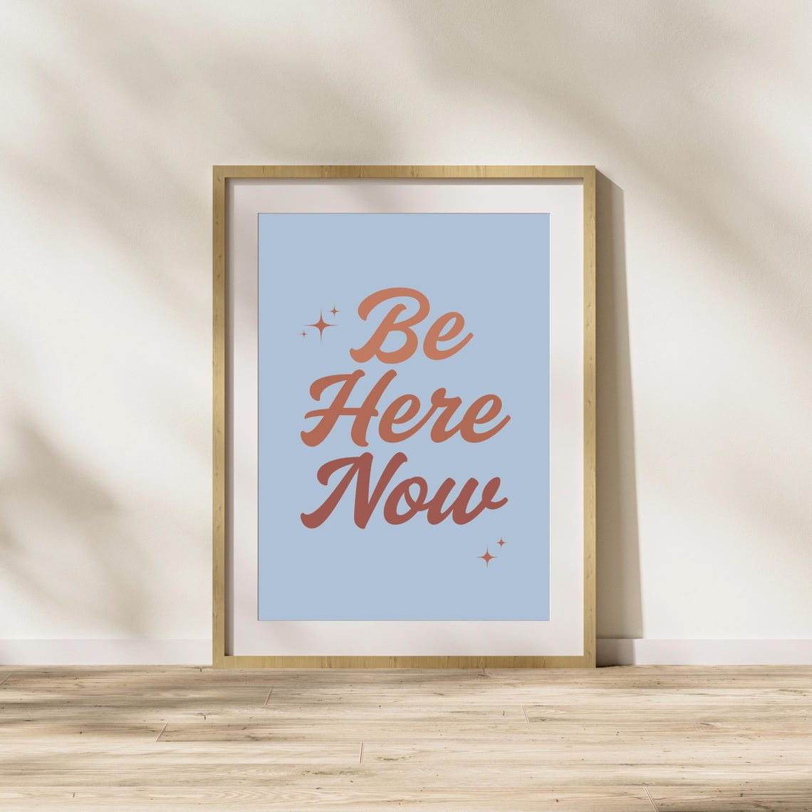 Be Here Now Quote Retro Terracotta Script Mindfulness Wall Art - Image 6
