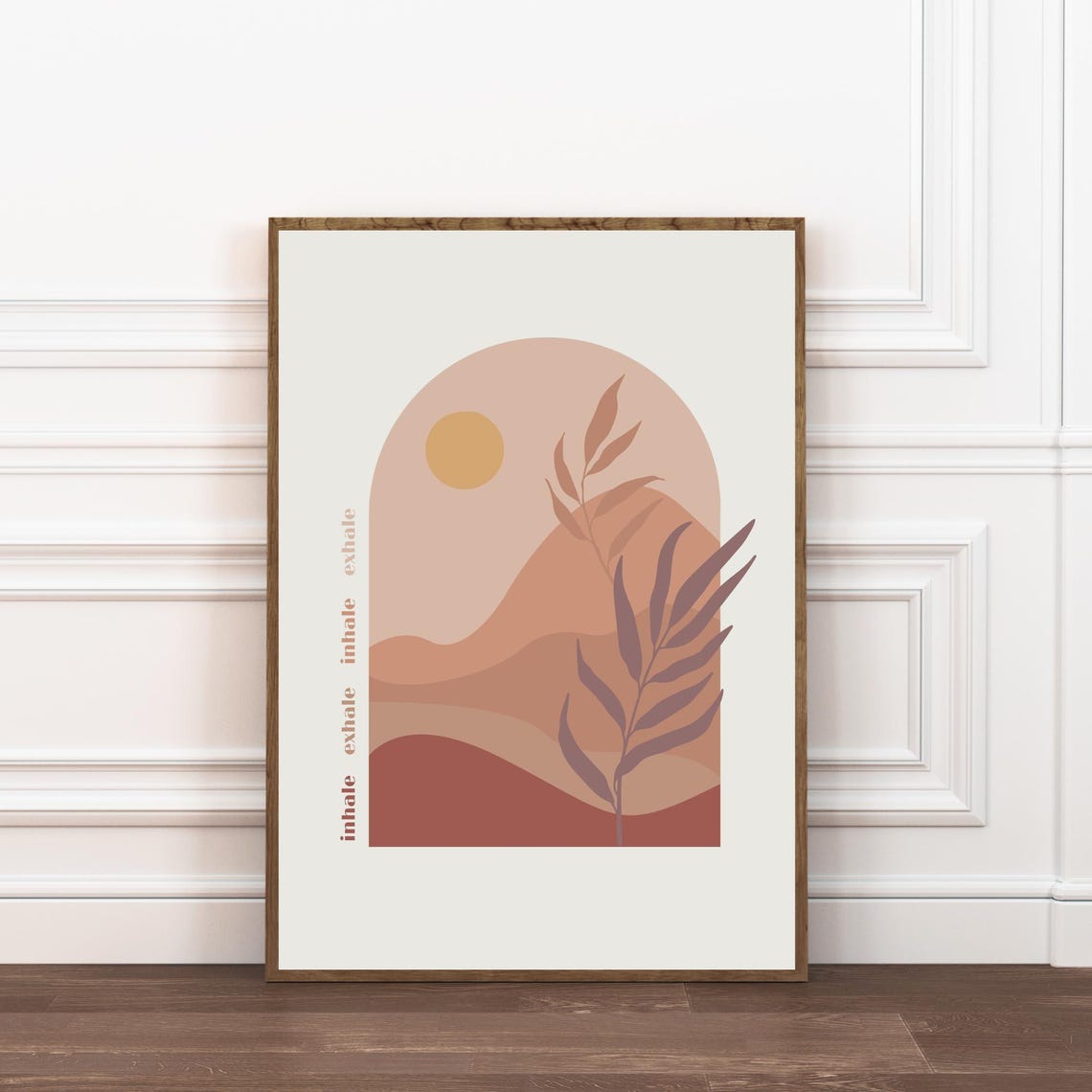 Inhale Exhale Boho Sun Arch Mindful Breathing Meditation Poster - Image 2