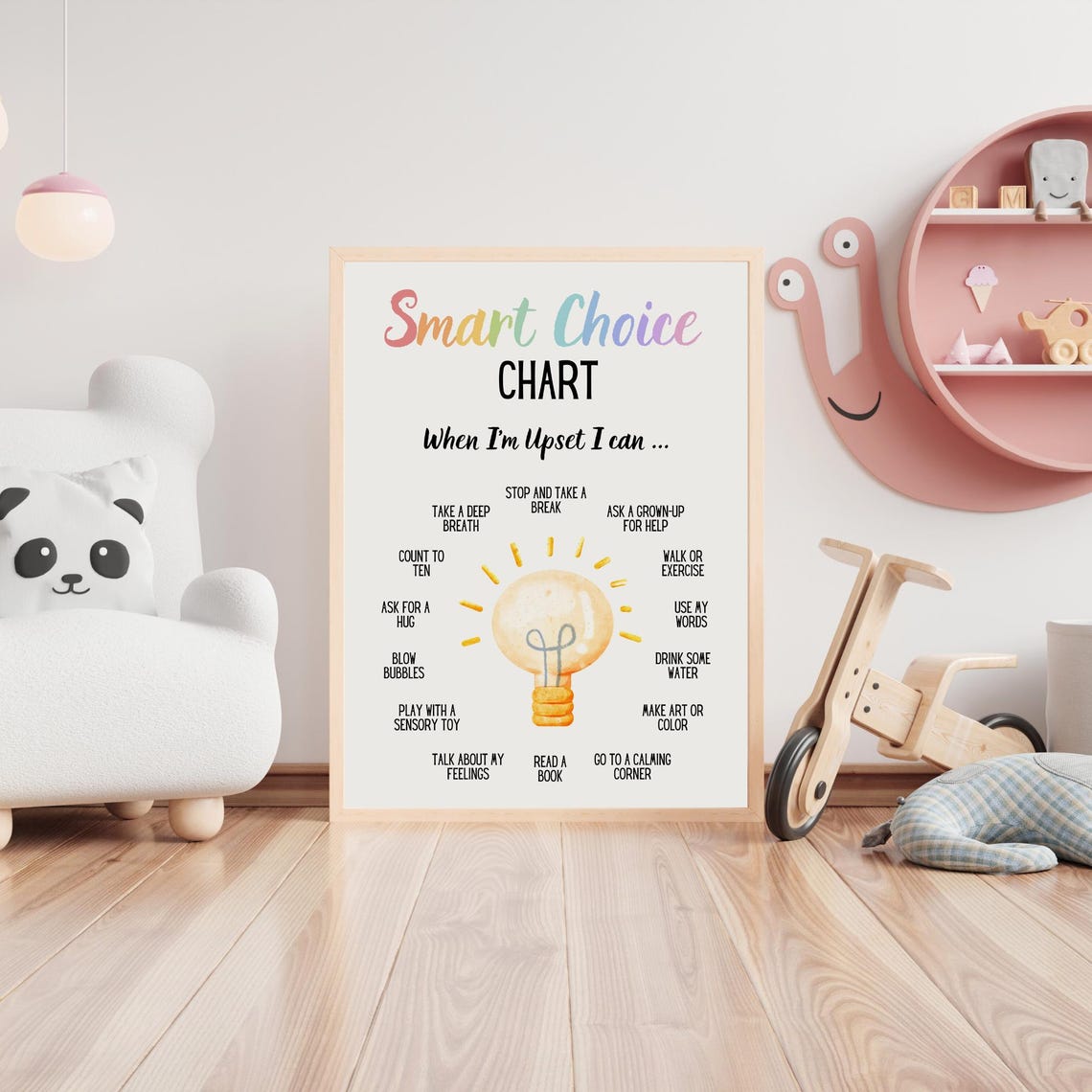 Smart Choice Chart When I Am Upset Coping Strategies Calm Kids Poster - Image 3