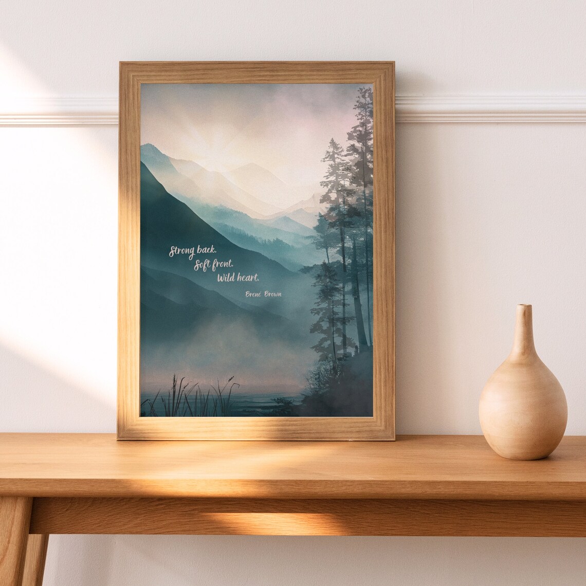 Brene Brown Wall Art Wild Heart Watercolor Forest Lake Print Psychology Art Print Quote Poster Therapy Office Decor Psychologist Counsellor - Image 3
