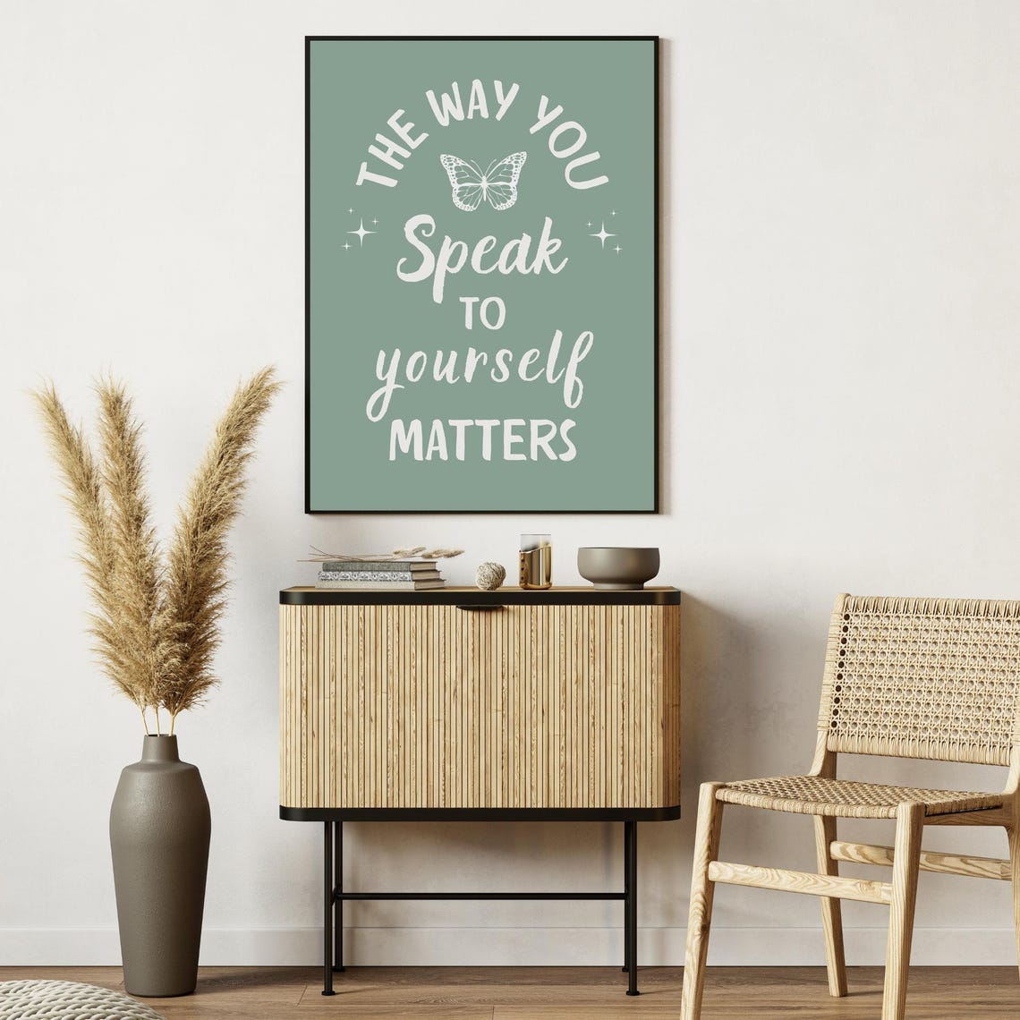 The Way You Speak to Yourself Matters Self Love Butterfly Sage Poster - Image 4