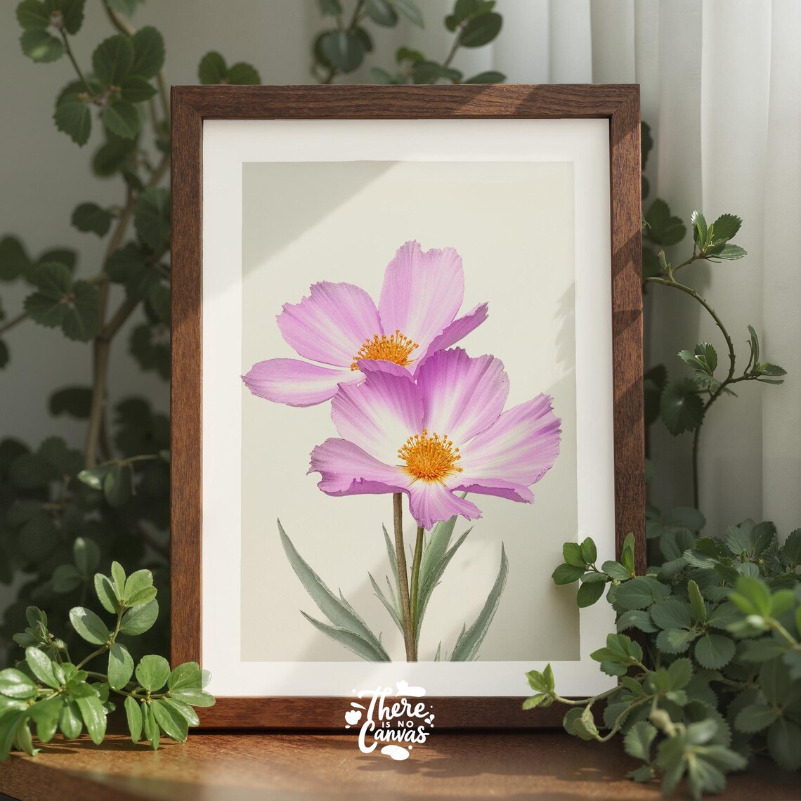 Lavender Coreopsis Flower Watercolor Botanical Floral Art Poster