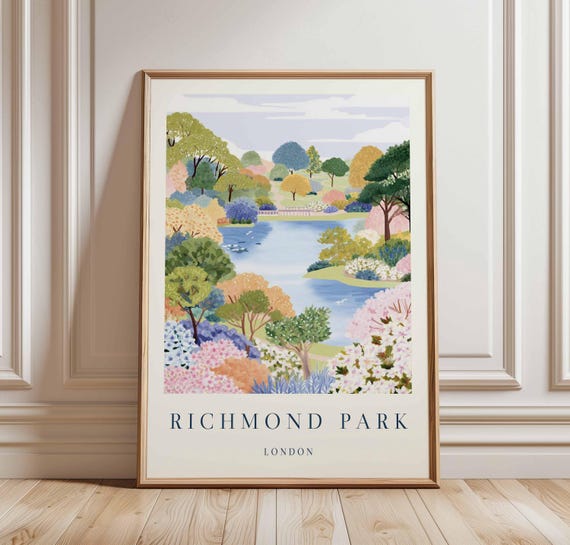 Richmond Park Travel Poster London Deer Print