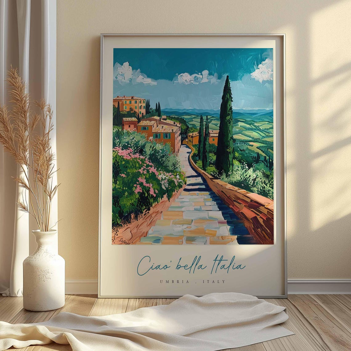 Umbria Poster Italian Travel Print Umbria Travel Art Umbria Wall Art Italy Art Italy Travel Decor Italian Travel Gift - Image 2