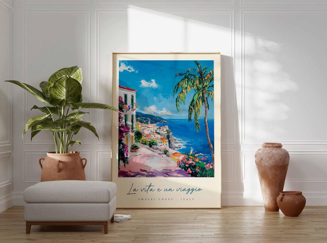 Amalfi Coast Poster Amalfi Coast Travel Print Amalfi Coast Travel Art Amalfi Coast Wall Art Italy Art Italy Travel Decor Travel Gift - Image 3