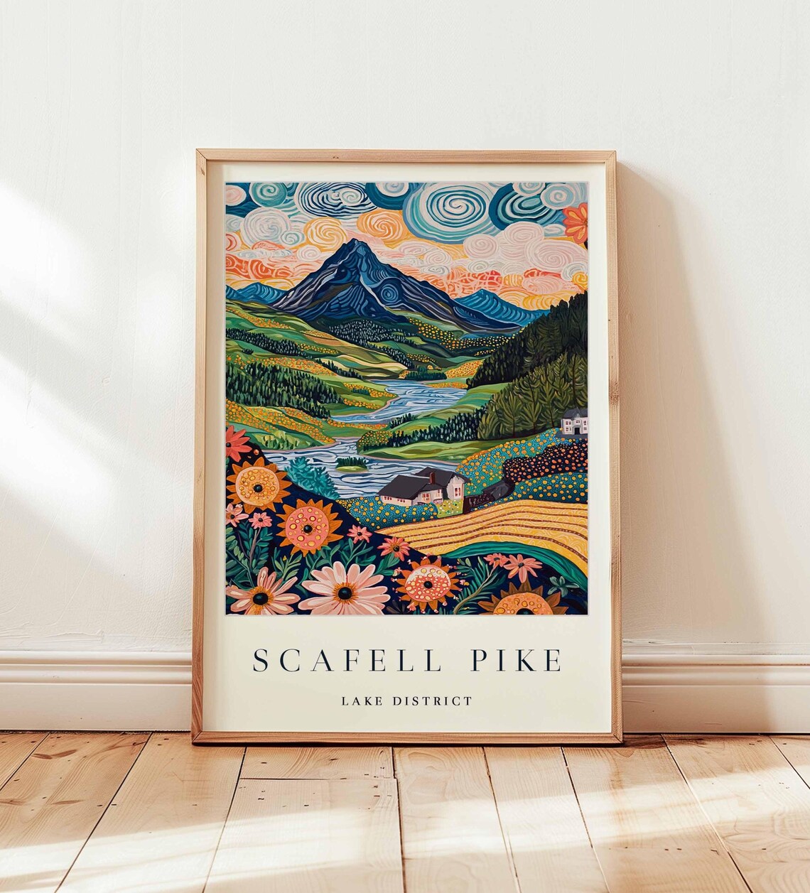 Scafell Pike Art Print, Lake District Mountain Landscape