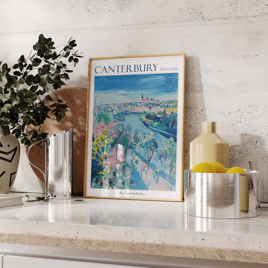 Canterbury Cathedral River Impressionist England Travel Poster - Image 3