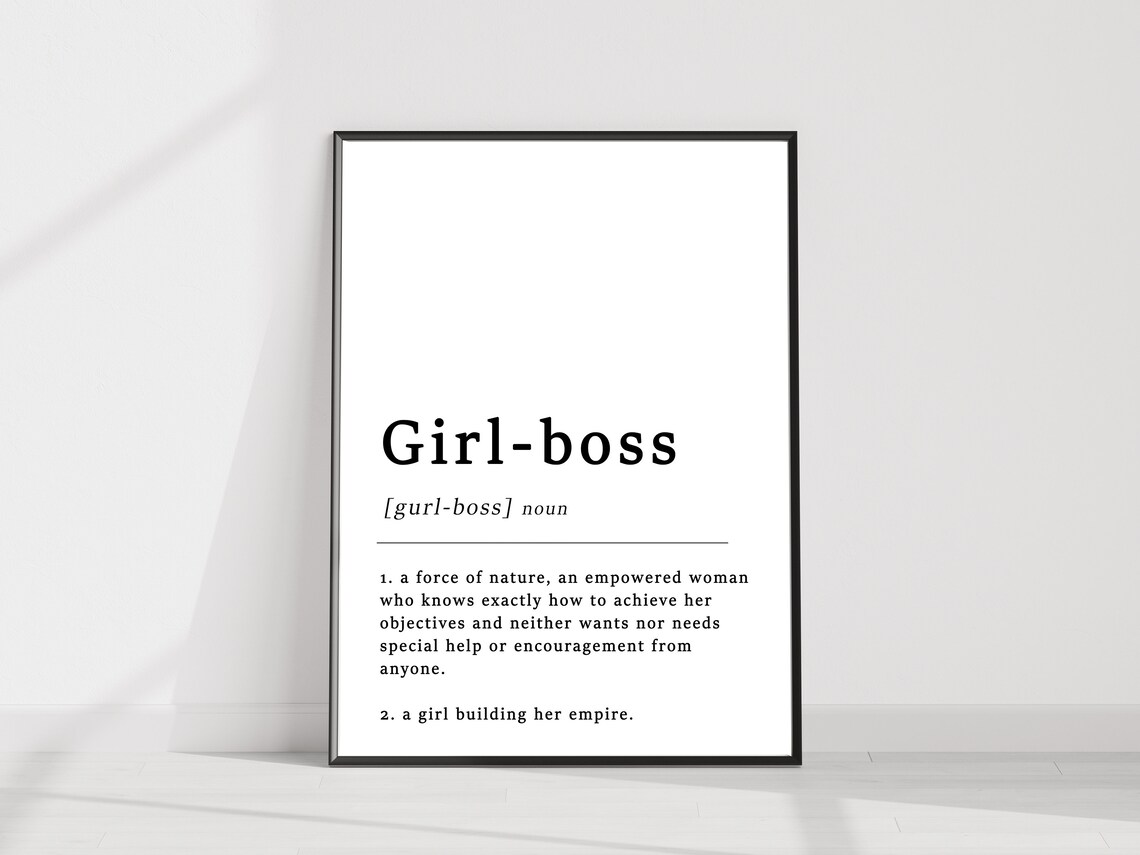 Girl Boss Definition Quote Empowered Woman Dictionary Minimalist Wall Poster - Image 3