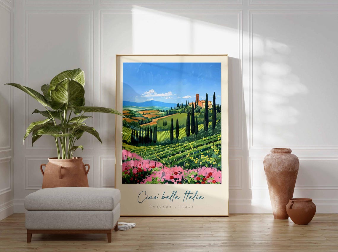 Tuscany Poster Italian Travel Print Tuscany Travel Art Tuscany Wall Art Italy Art Italy Travel Decor Italian Travel Gift - Image 3