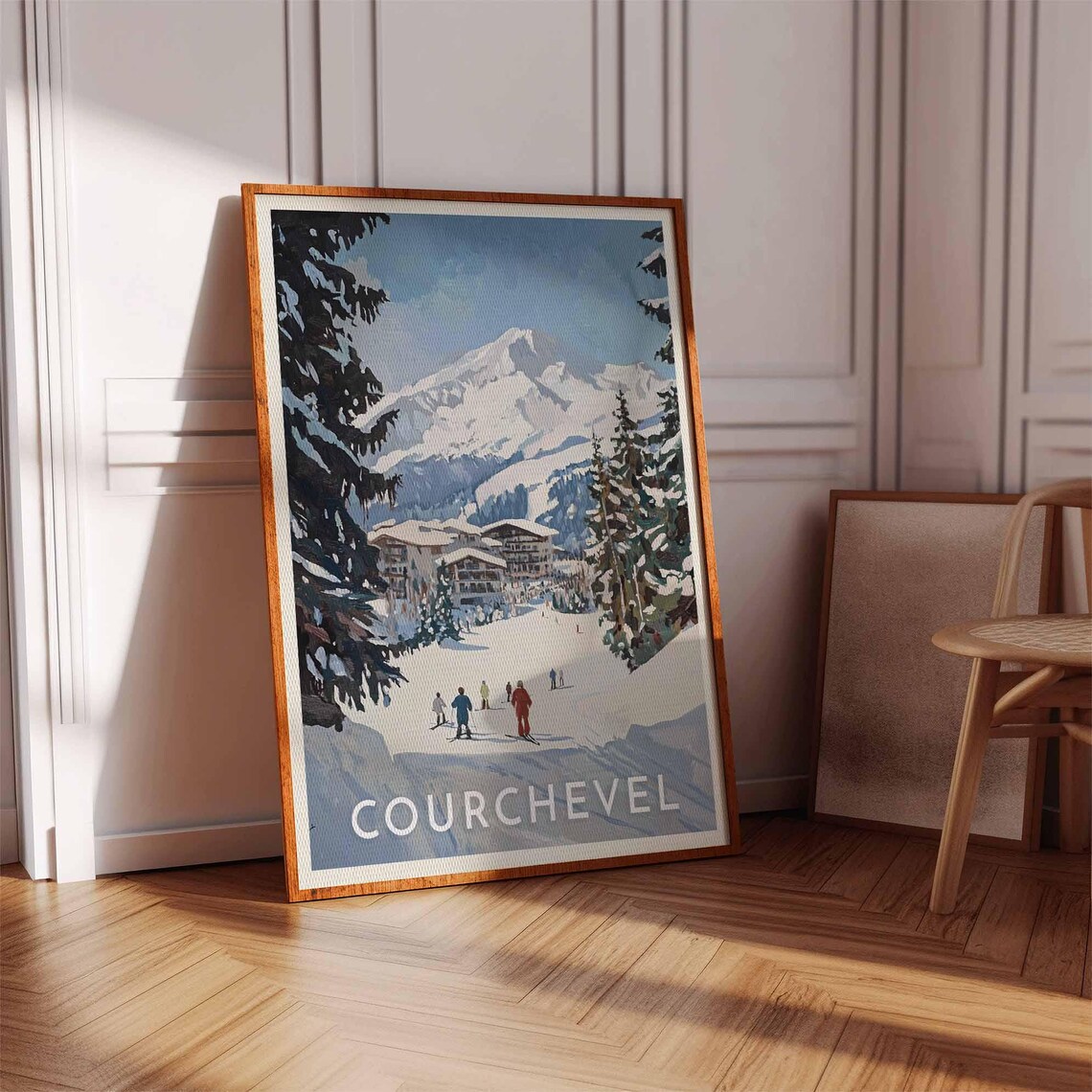 Skiing Travel Poster Courchevel Ski Print France Travel Print Skiing Art Skiing Print Winter Sport Art Ski Gift - Image 2