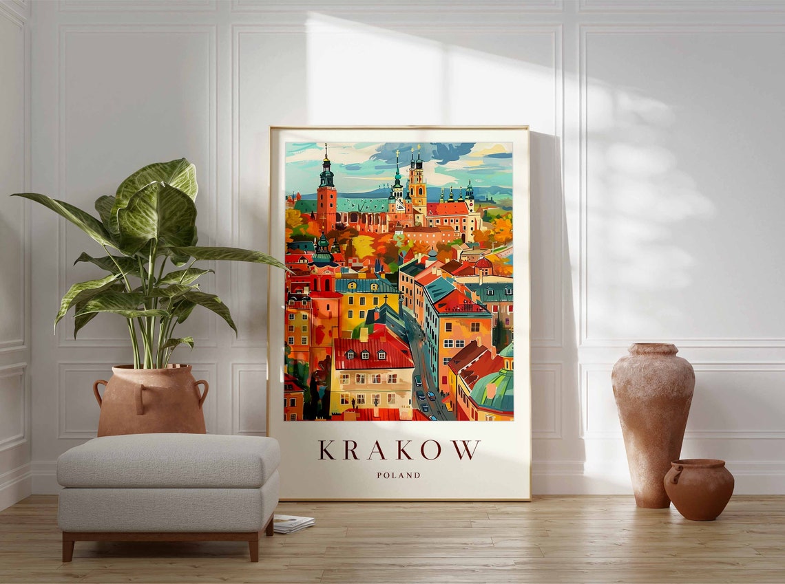 Krakw Poster Krakw Travel Print Poland Wall Art Krakw Travel Print European Decor City Print Krakw Gift Krakw Travel Poster - Image 3