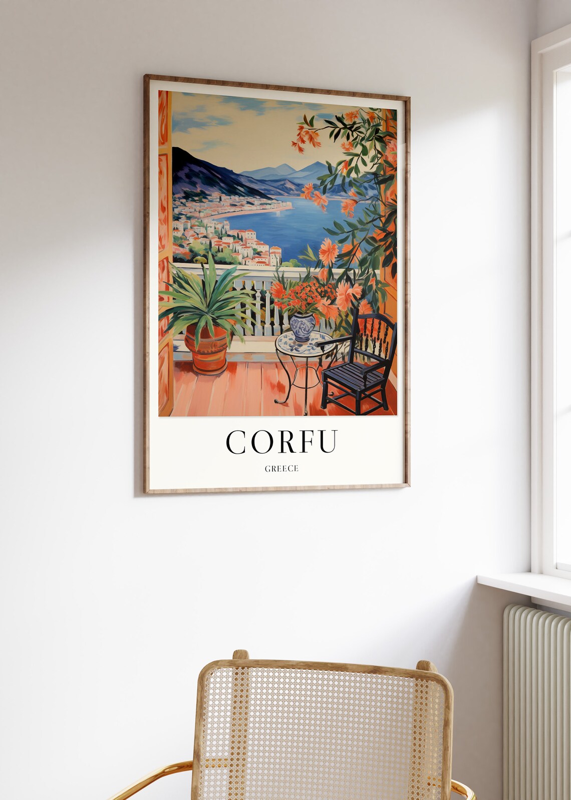 Corfu Vintage Travel Poster, Greece Travel Art - Image 3