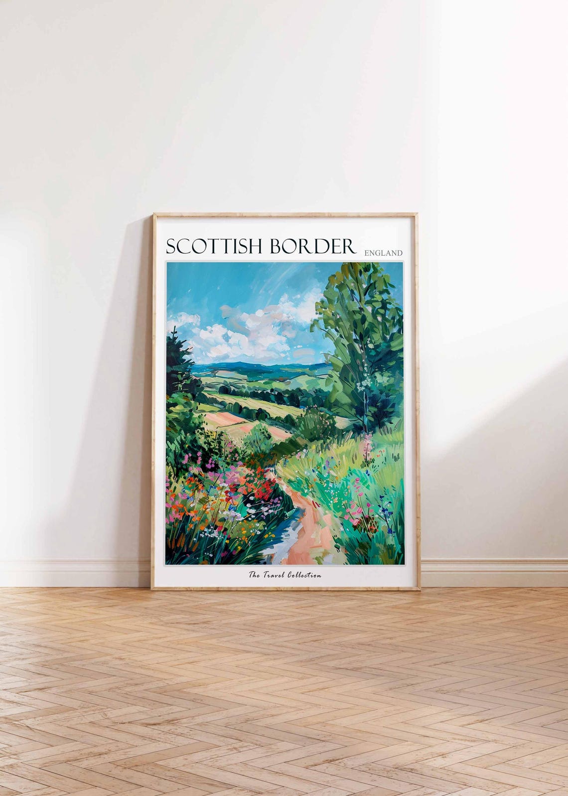 Scottish Borders Green Valley Winding Road Trees Scenic Poster - Image 2