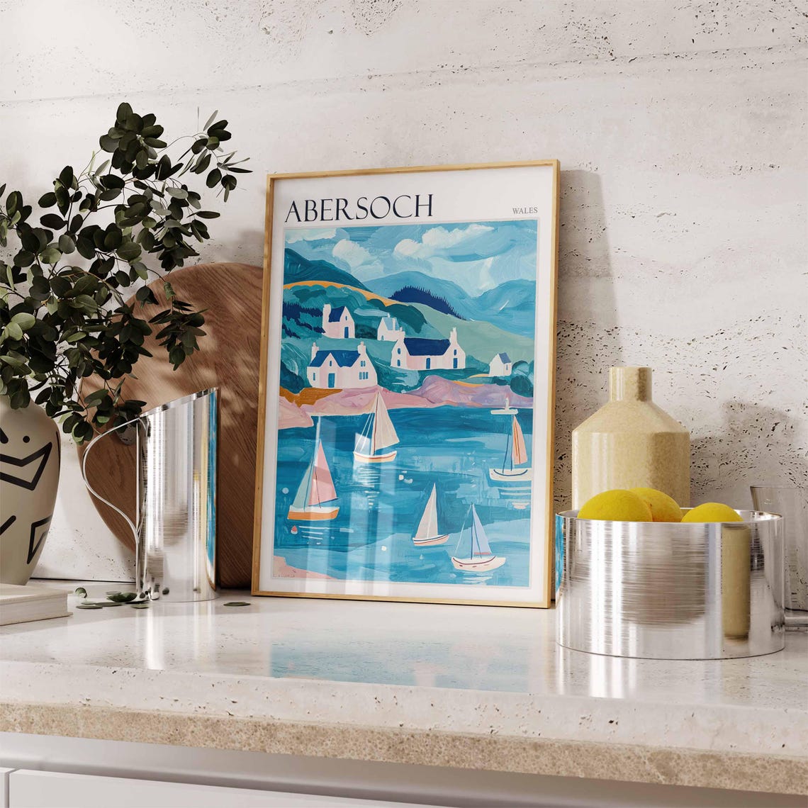 Abersoch Poster Wales Travel Poster Coastal Wall Art Uk Travel Poster Welsh Decor North Wales Poster Welsh Coast Poster Abersoch Art - Image 2