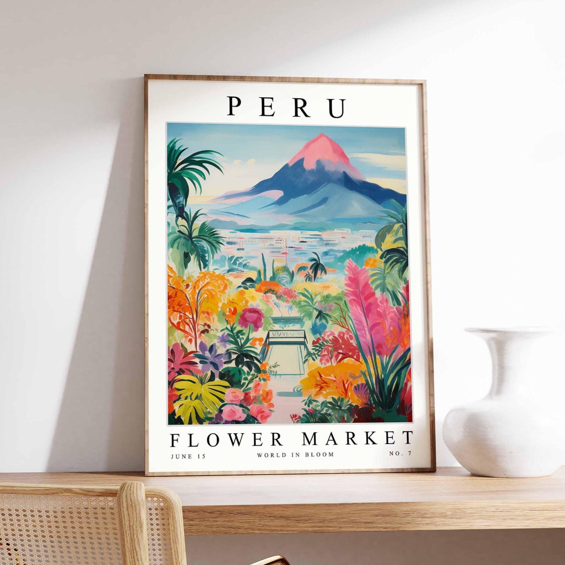 Peru Flower Market No 7 Tropical Blooms Mountain World In Bloom Poster