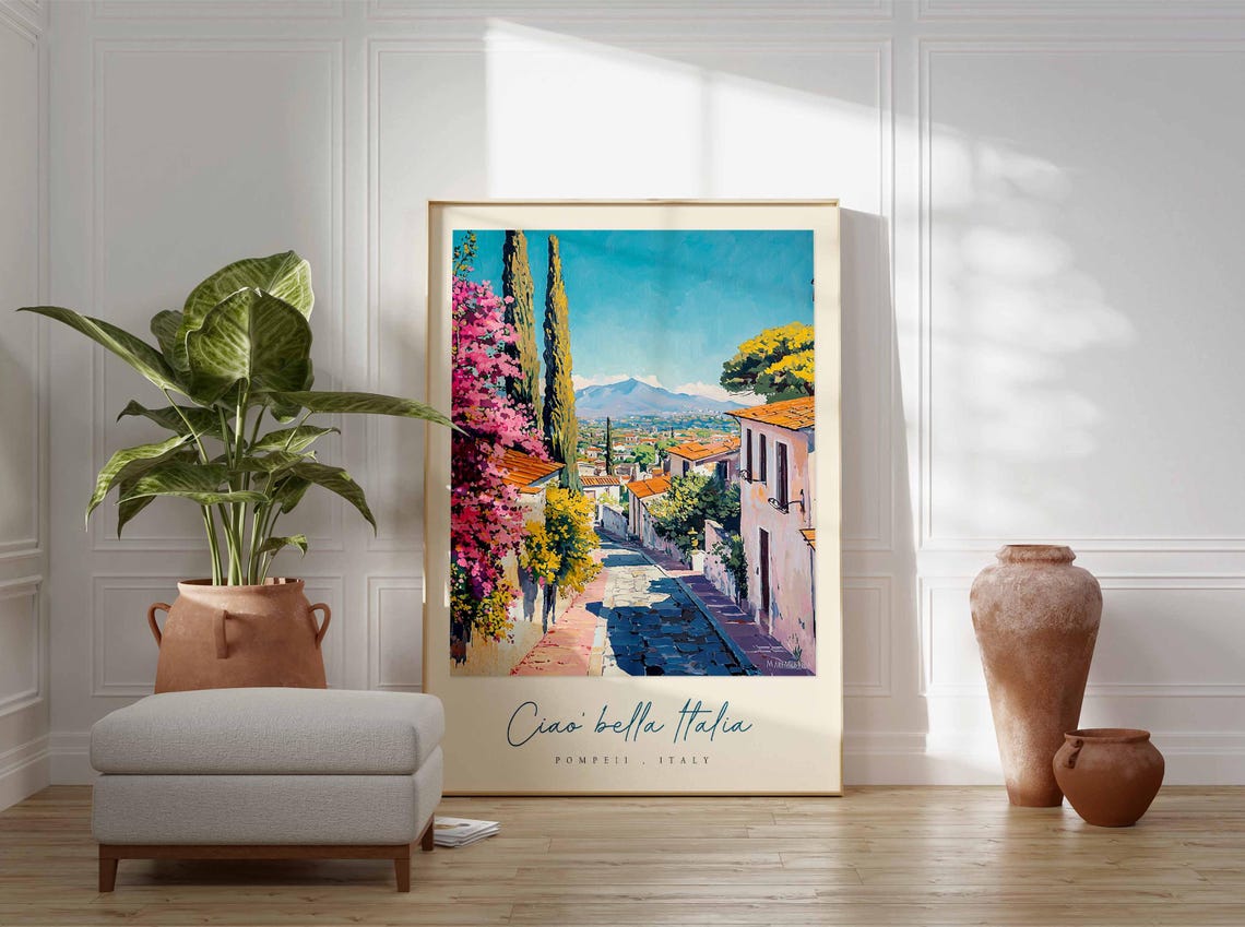 Pompeii Poster Italian Travel Print Pompeii Travel Art Pompeii Wall Art Italy Art Italy Travel Decor Italian Travel Gift - Image 3
