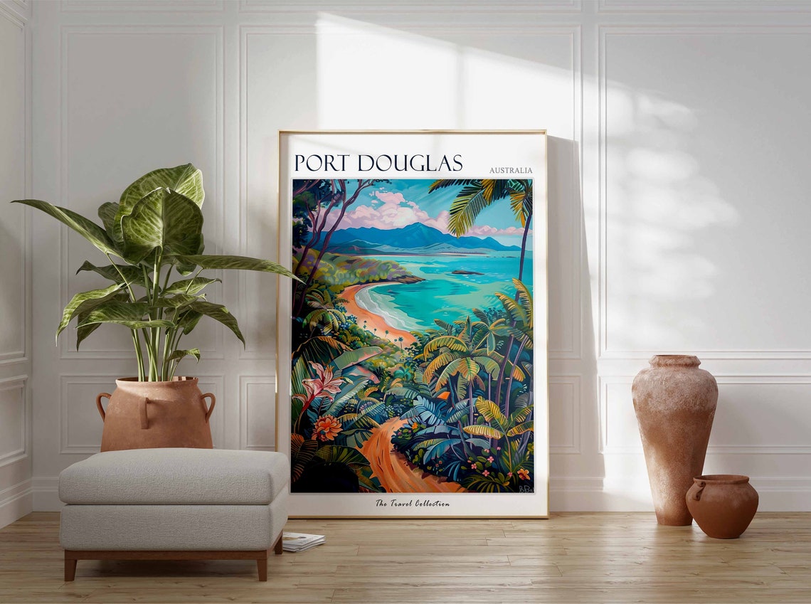 Port Douglas Australia Tropical Beach Palm Paradise Travel Poster - Image 2