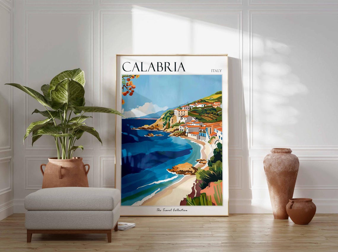 Calabria Poster Italian Travel Print Calabria Travel Art Calabria Wall Art Italian Travel Calabria Home Decor Calabria Travel Gift - Image 2