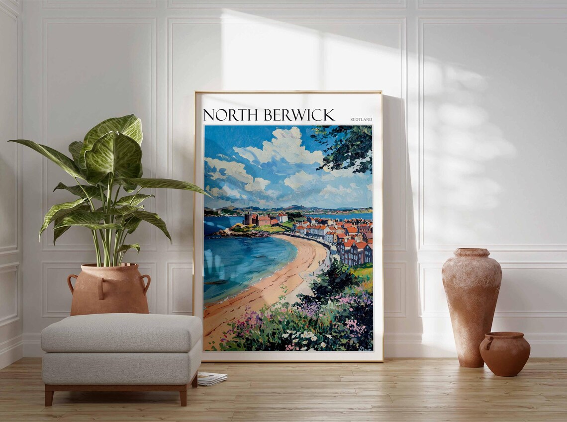 North Berwick Beach Castle Rocky Point Scotland Travel Poster - Image 4
