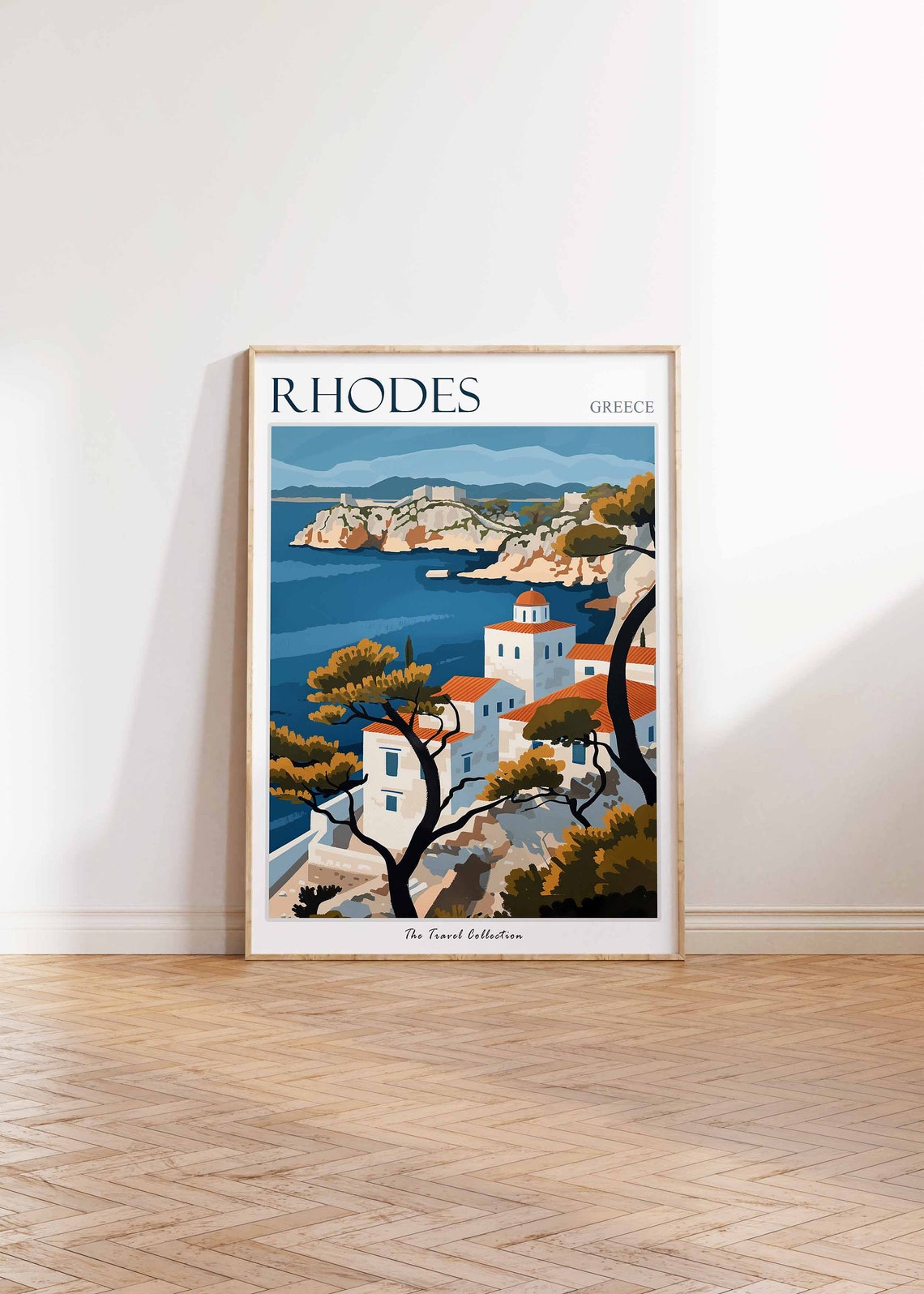Rhodes Poster Rhodes Travel Print Greek Travel Poster Greek Decor Tropical Decor Rhodes Print Rhodes Gift Greece Travel Poster - Image 2