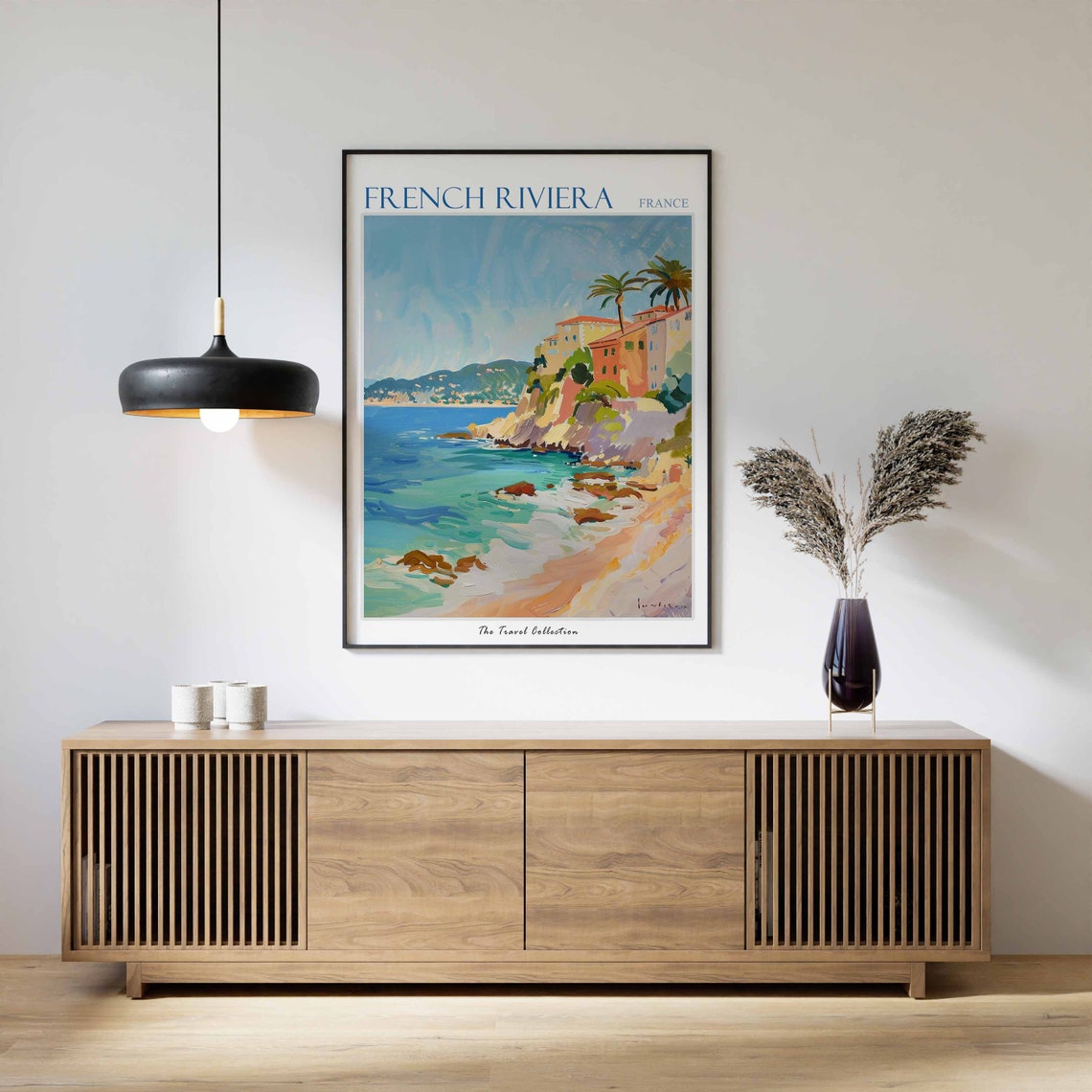 French Riviera Poster French Riviera Travel Print French Travel Poster Tropical Decor Beach Art Travel Gift Floral Print Coastal Art - Image 2