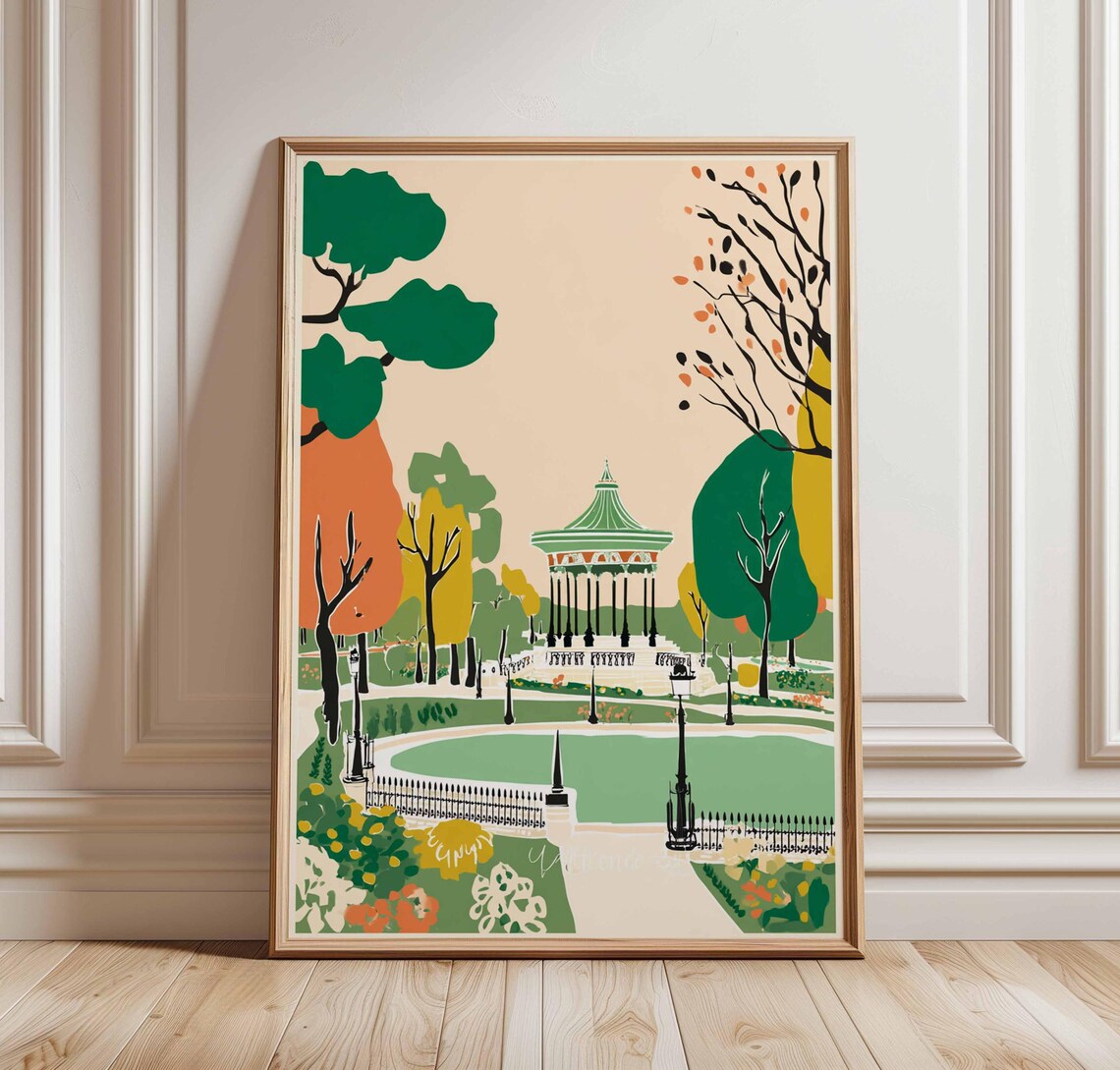 Victoria Park London Travel Poster British Nature Art