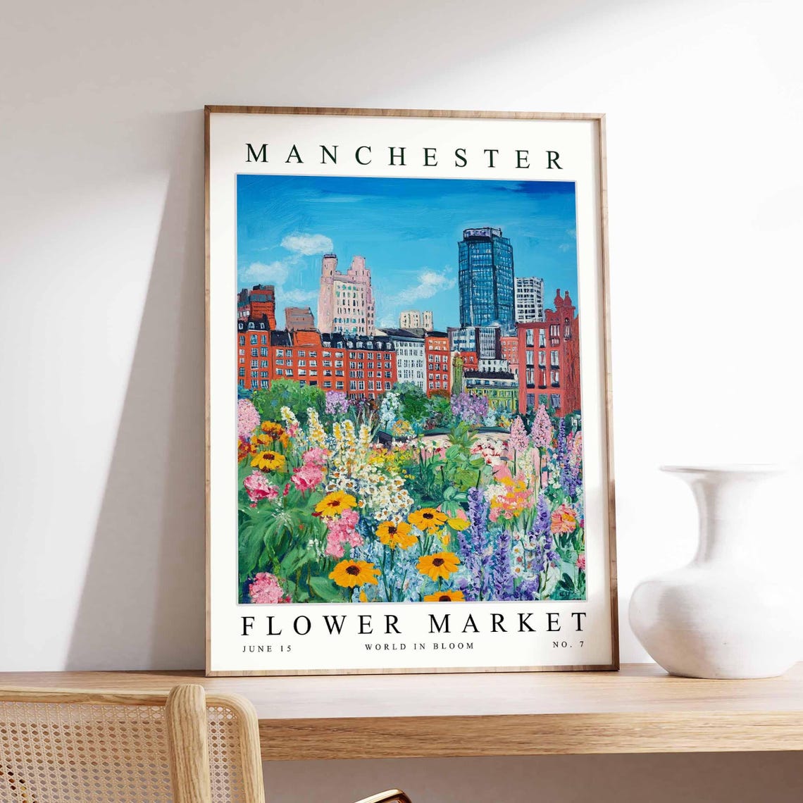Manchester Flower Market World In Bloom No 7 Clocktower Bloom Poster