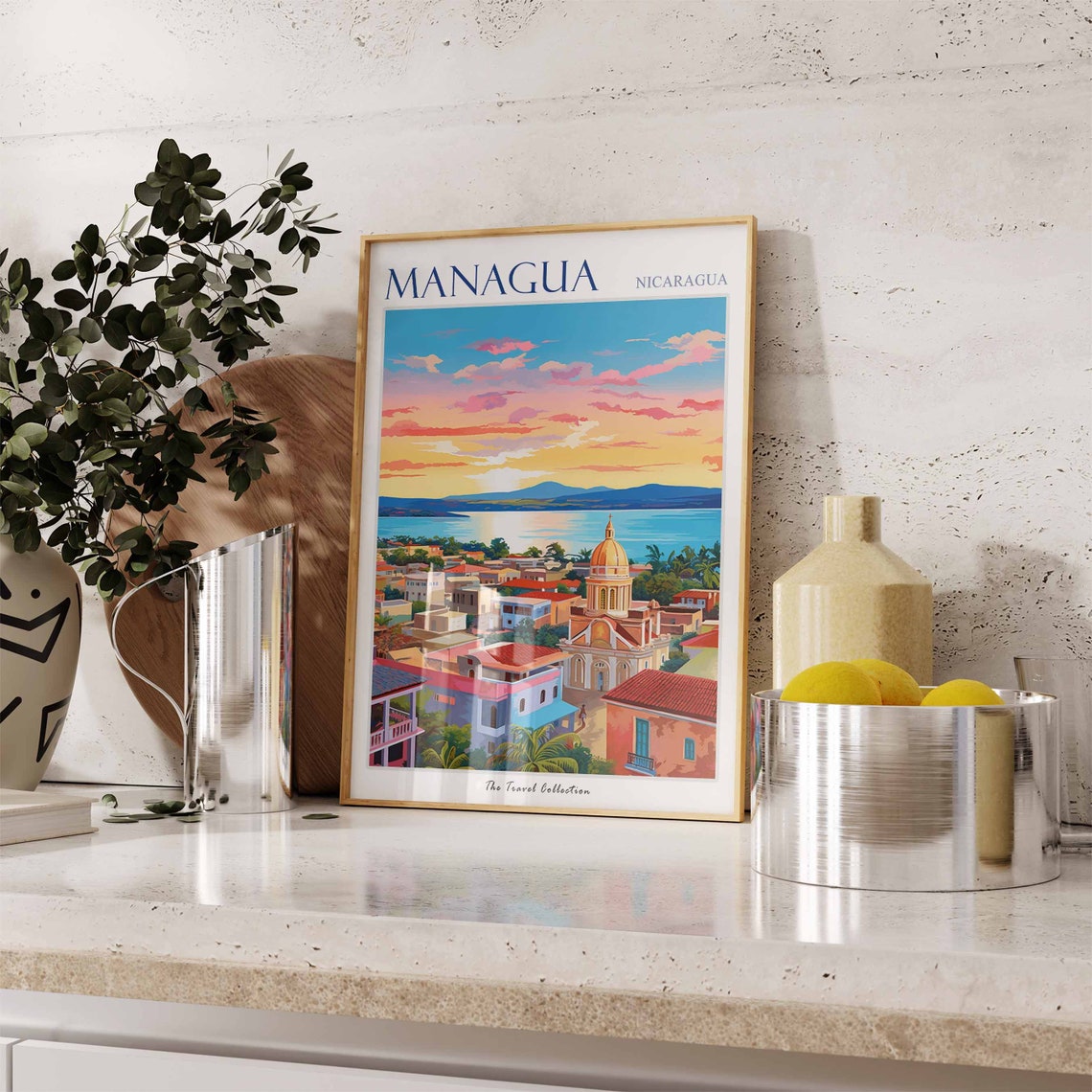 Managua Poster Managua Travel Print Nicaragua Travel Poster Tropical Decor Beach Art Nicaragua Travel Gift Botanical Print - Image 3