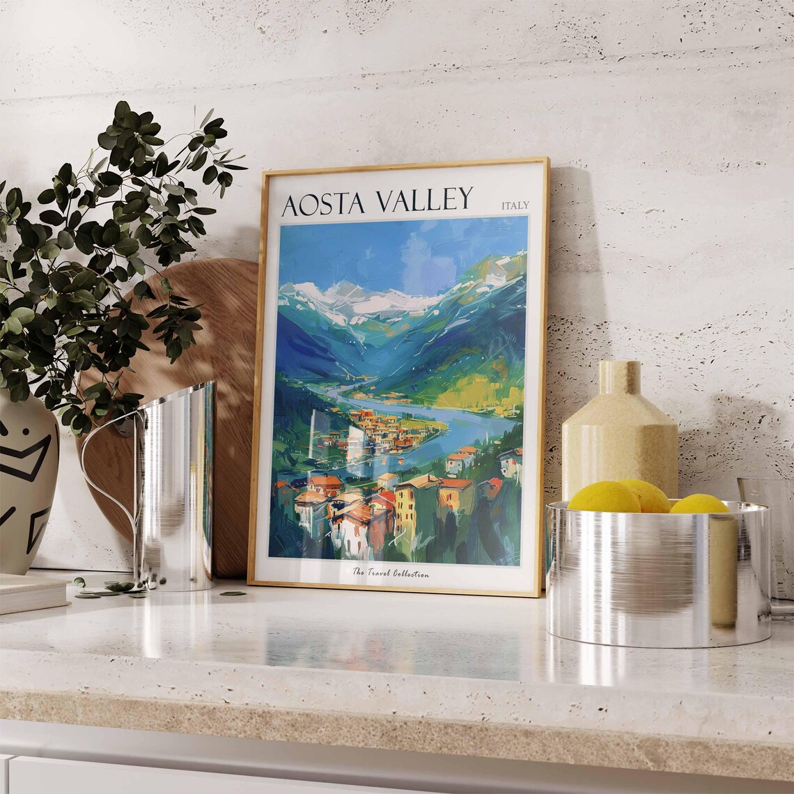 Aosta Valley Poster Aosta Valley Travel Print Italy Wall Art Italian Travel Print Italian Decor Aosta Valley Gift Italian Gift - Image 2