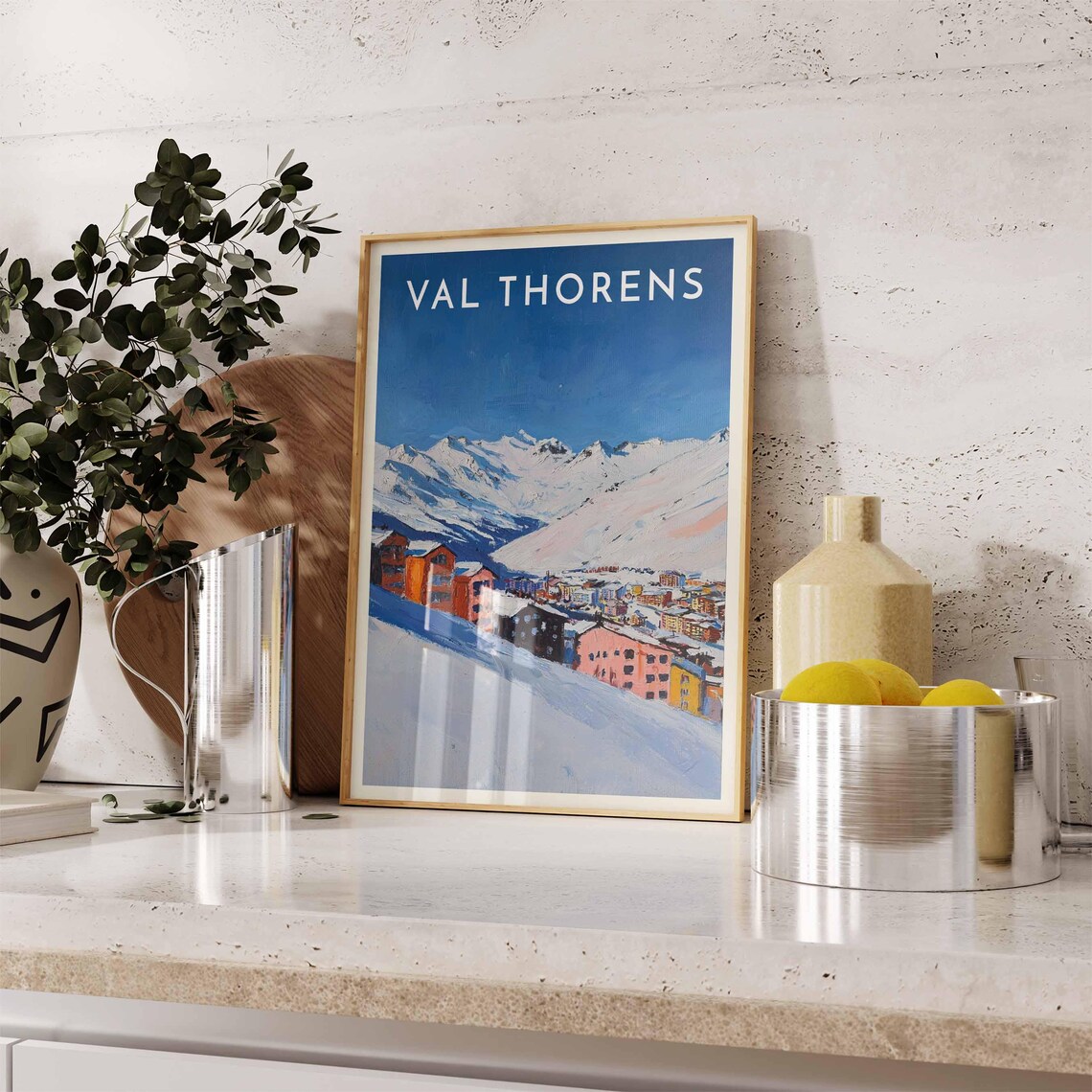 Val Thorens France Alpine Mountain Resort Painterly Travel Poster - Image 2
