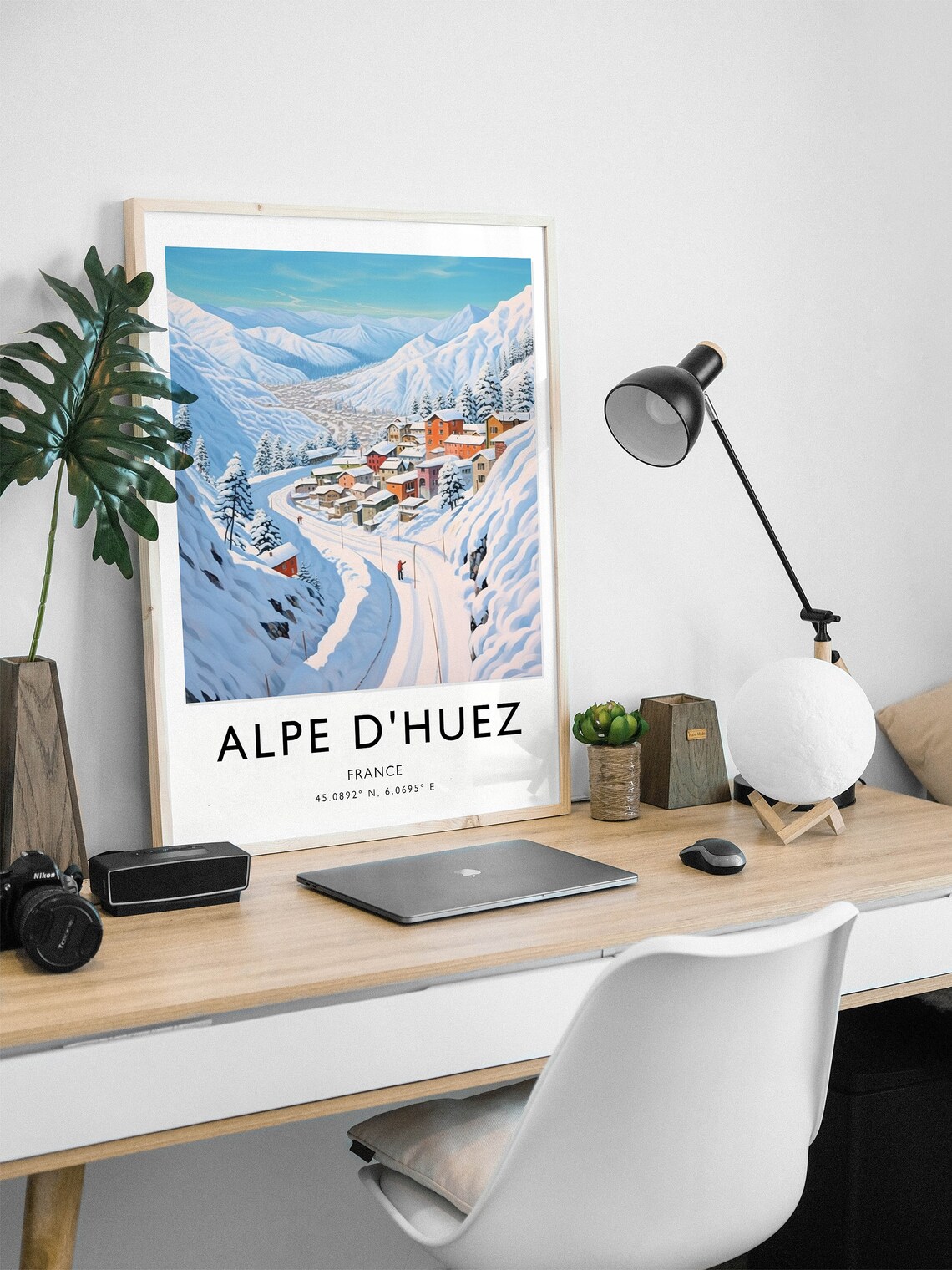 Alpe d'Huez France Snowy Alpine Ski Village Mountain Slopes Poster - Image 2