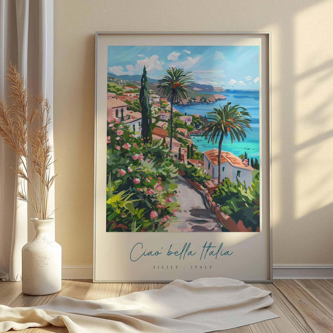 Sicily Poster Italian Travel Print Sicily Travel Art Sicily Wall Art Italy Art Italy Travel Decor Italian Travel Gift - Image 2