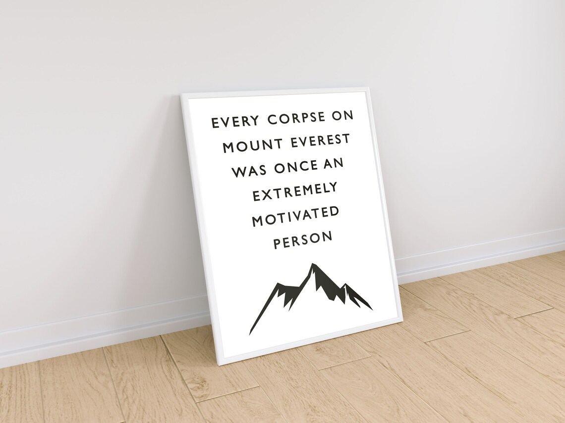 Mount Everest Motivational Poster Print, Hiking Quote - Image 2