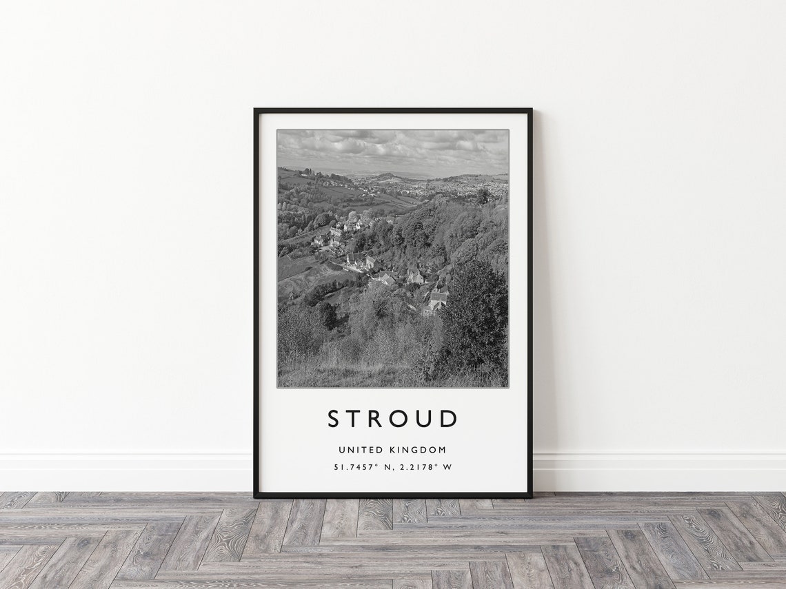 Stroud Travel Print Stroud Travel Poster English City Travel Print Travel Art Travel Poster Black And White Gift A2a3a4 - Image 2