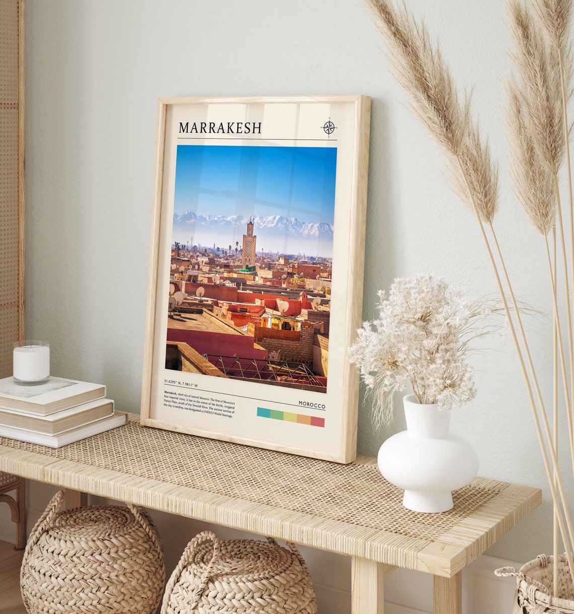 Marrakesh Travel Print Marrakesh Morocco Travel Poster Morocco Travel Print Travel Print Travel Art Travel Poster Travel Gift - Image 2