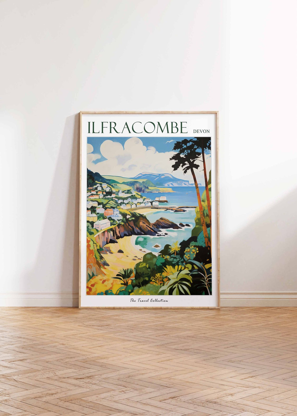 Ilfracombe Devon Coastal Cove Hillside Town Rocky Cliffs Poster - Image 2