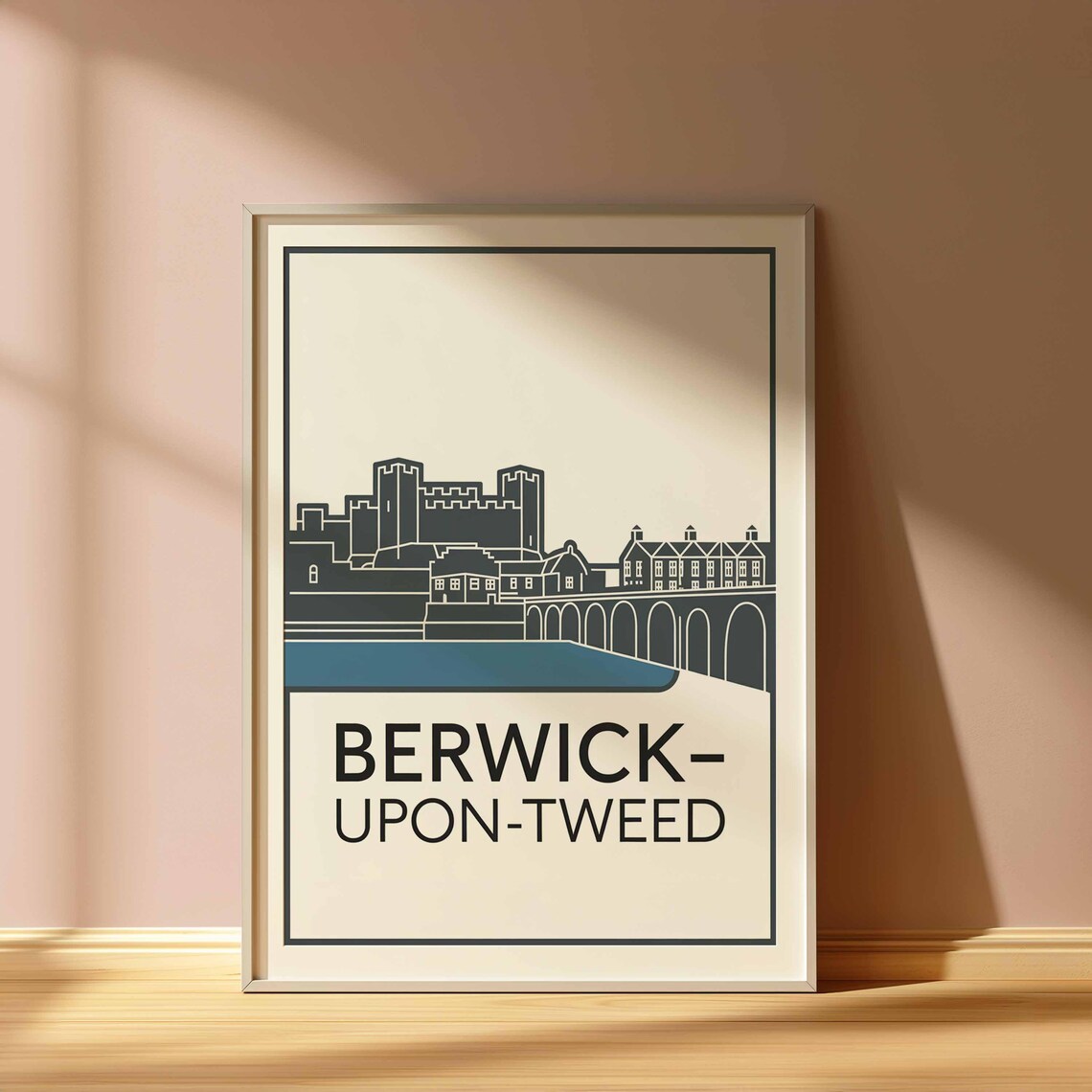 Berwick Upon Tweed England Castle Line Art Skyline Travel Poster - Image 3