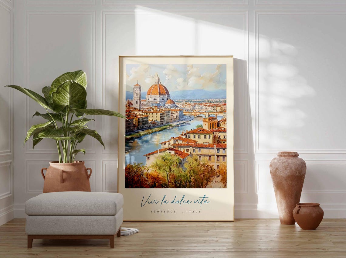 Florence Poster Italian Travel Print Florence Travel Art Florence Wall Art Italy Art Italy Travel Decor Italian Travel Gift - Image 3