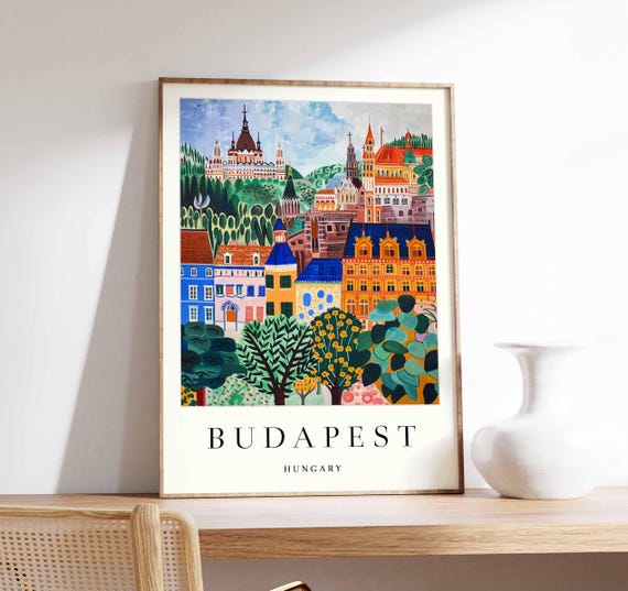 Budapest Poster, Hungary City Skyline Art Print