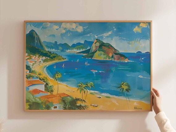 Brazil Poster South America Travel Print Brazilian Wall Art Latin Decor Landscape Tropical